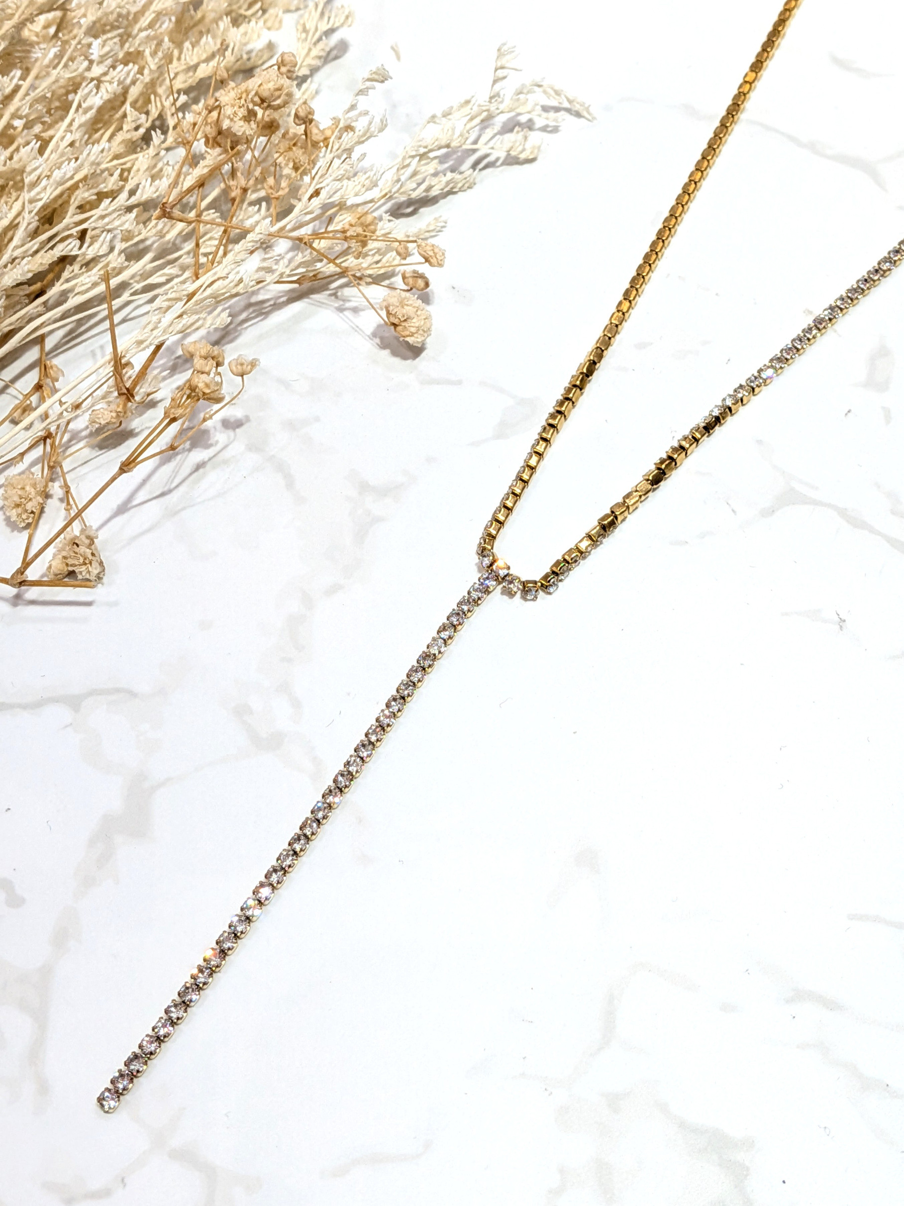 Wholesaler LOLO & YAYA - Beryl rhinestone necklace in stainless steel