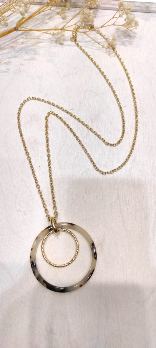 Wholesaler Lolo & Yaya - Jemma leopard 70cm long necklace in steel