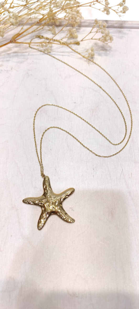 Wholesaler LOLO & YAYA - 70cm steel starfish long necklace