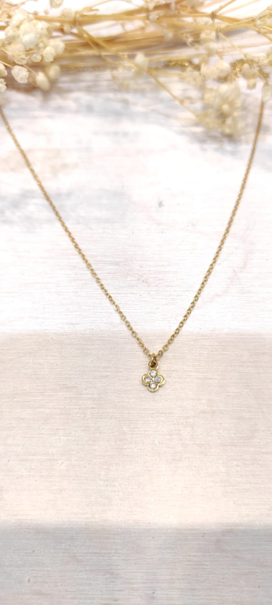 Wholesaler LOLO & YAYA - Timeless Yléna rhinestone necklace in stainless steel