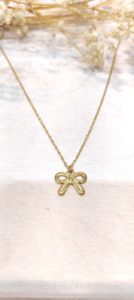 Wholesaler LOLO & YAYA - Timeless bow tie necklace in stainless steel