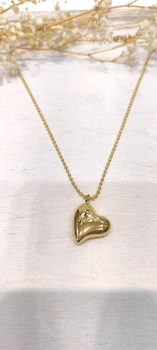 Wholesaler LOLO & YAYA - Omayma heart necklace in stainless steel