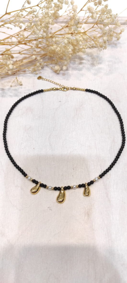 Wholesaler LOLO & YAYA - Elyah stone necklace in stainless steel