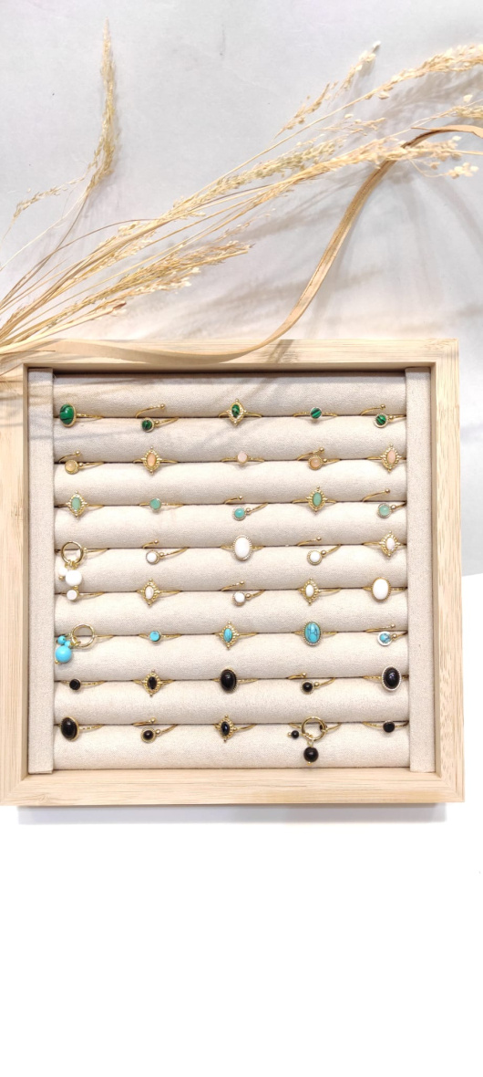 Wholesaler LOLO & YAYA - Set of 40 mixed steel stone rings