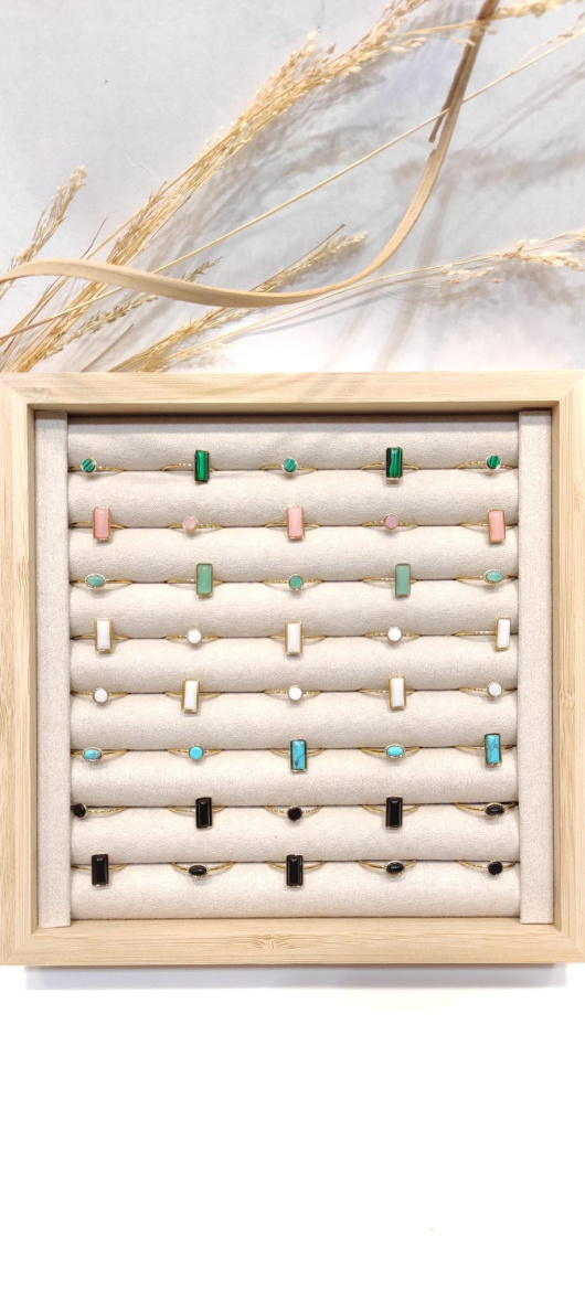 Wholesaler LOLO & YAYA - Set of 40 mixed steel stone rings