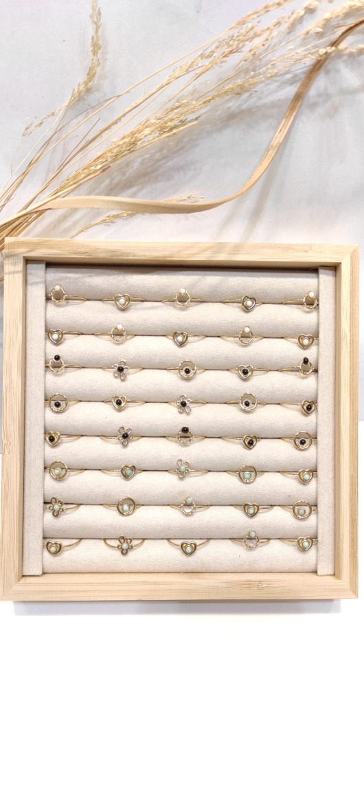Wholesaler LOLO & YAYA - Set of 40 mixed steel stone rings