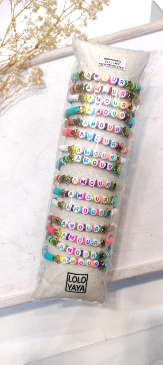 Wholesaler LOLO & YAYA - Set of 20 Festivalook elastic bracelets, Unit €2