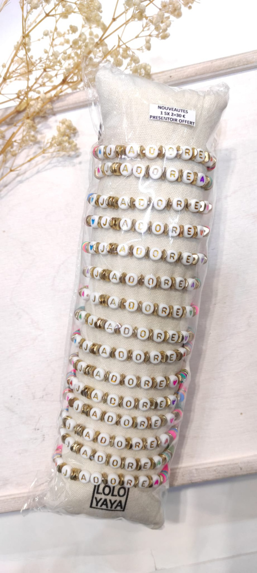Wholesaler LOLO & YAYA - Set of 20 Festivalook elastic bracelets, Unit €2