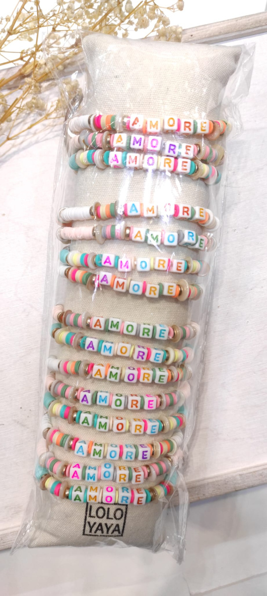 Wholesaler LOLO & YAYA - Set of 20 Festivalook elastic bracelets, Unit €2