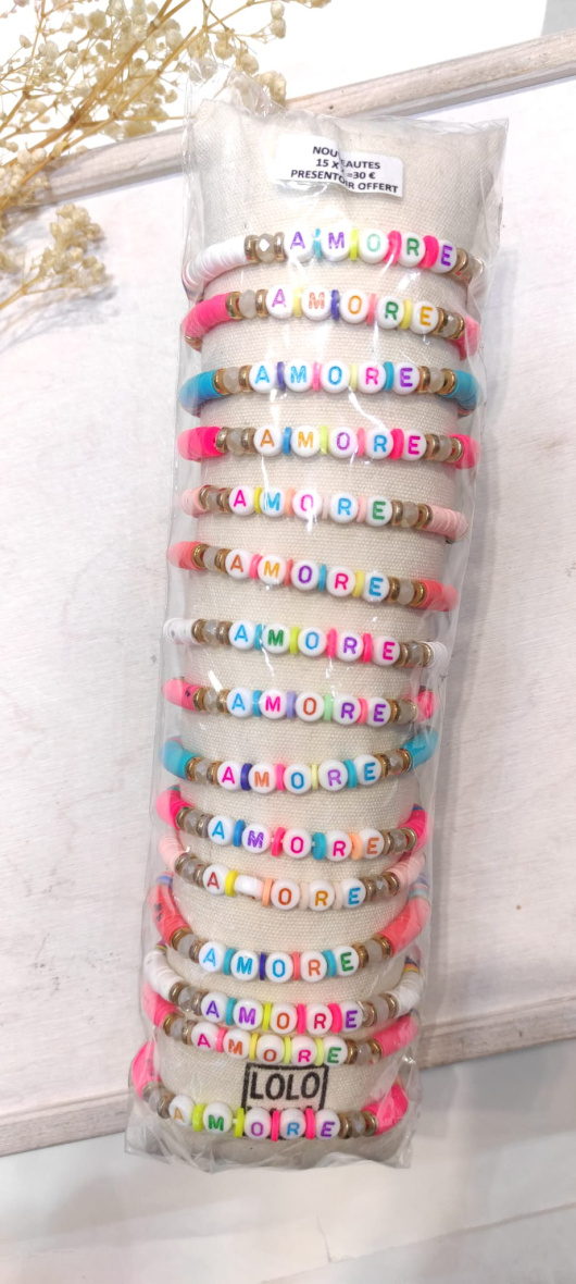 Wholesaler LOLO & YAYA - Set of 20 Festivalook elastic bracelets, Unit €2