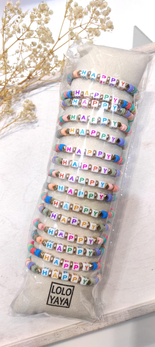 Wholesaler LOLO & YAYA - Set of 20 Festivalook elastic bracelets, Unit €2