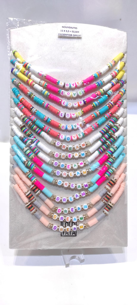 Wholesaler LOLO & YAYA - Set of 16 Festivalook necklaces, Unit €3.50