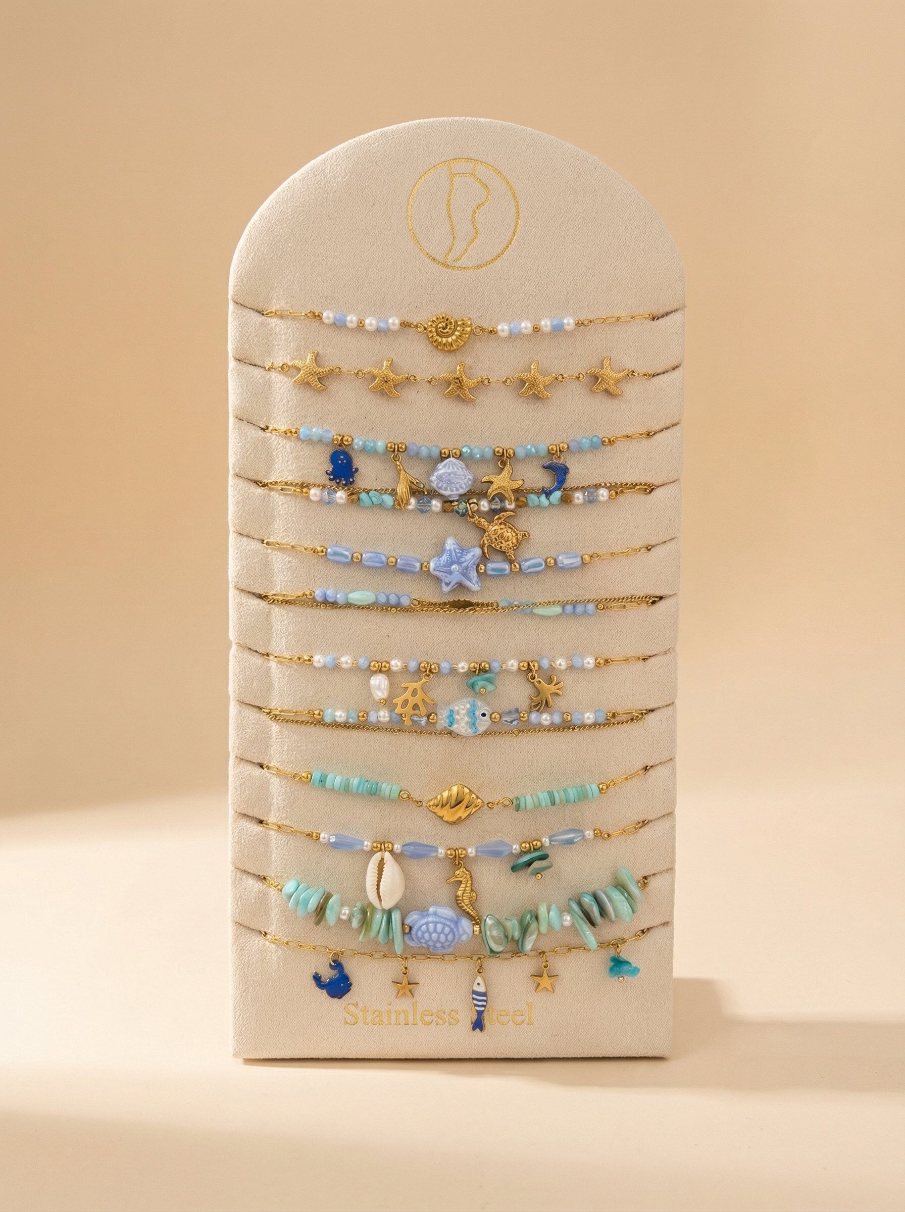 Wholesaler LOLO & YAYA - Set of 12 Marine Garden Anklets