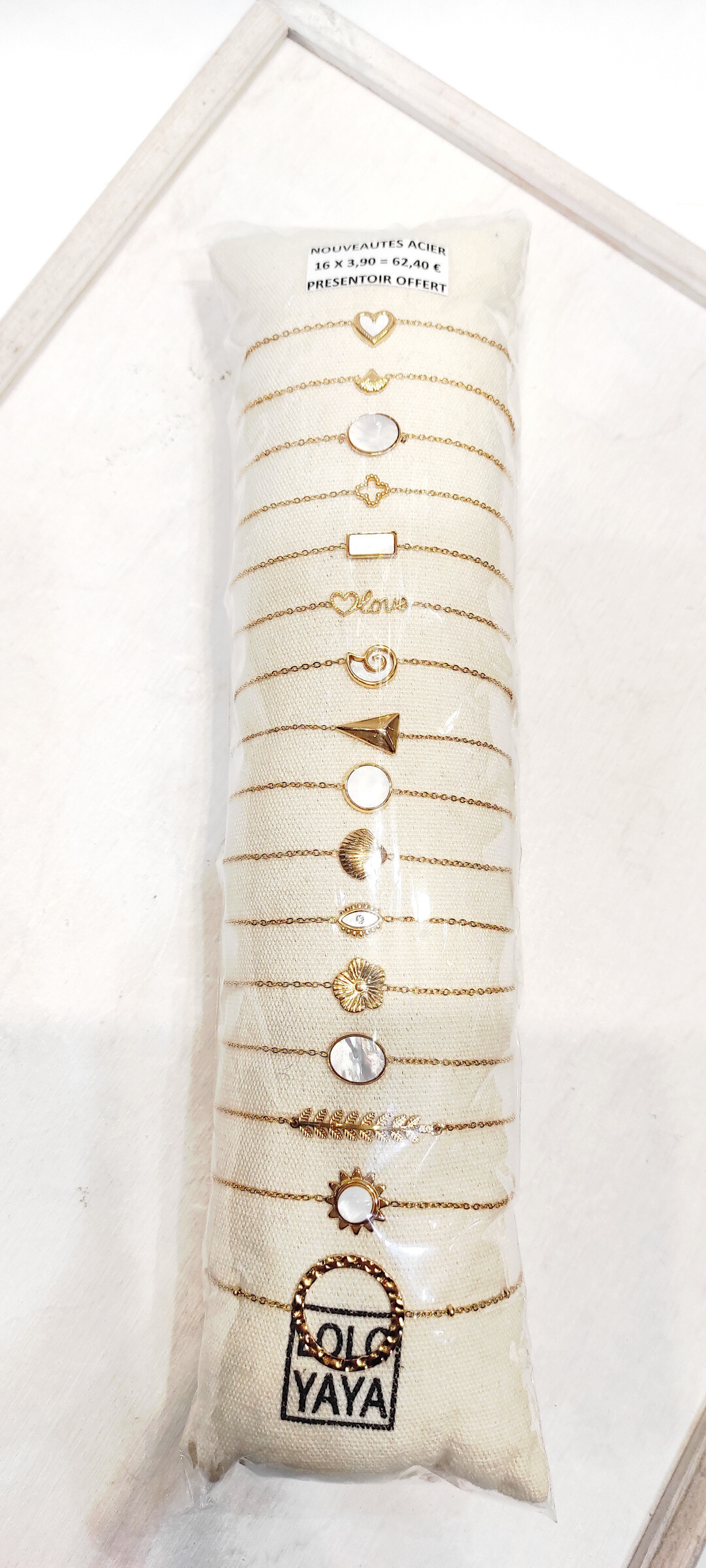 Mayorista Lolo & Yaya - Conjunto de 16 pulseras en la pantalla disponible/3 € 90 por unidad