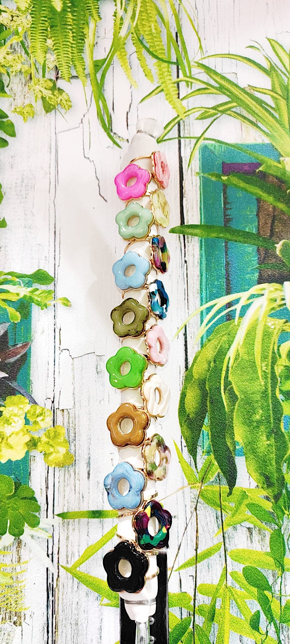 Mayorista Lolo & Yaya - Conjunto de 16 anillos de flores en la pantalla disponible/3 € 50 por unidad