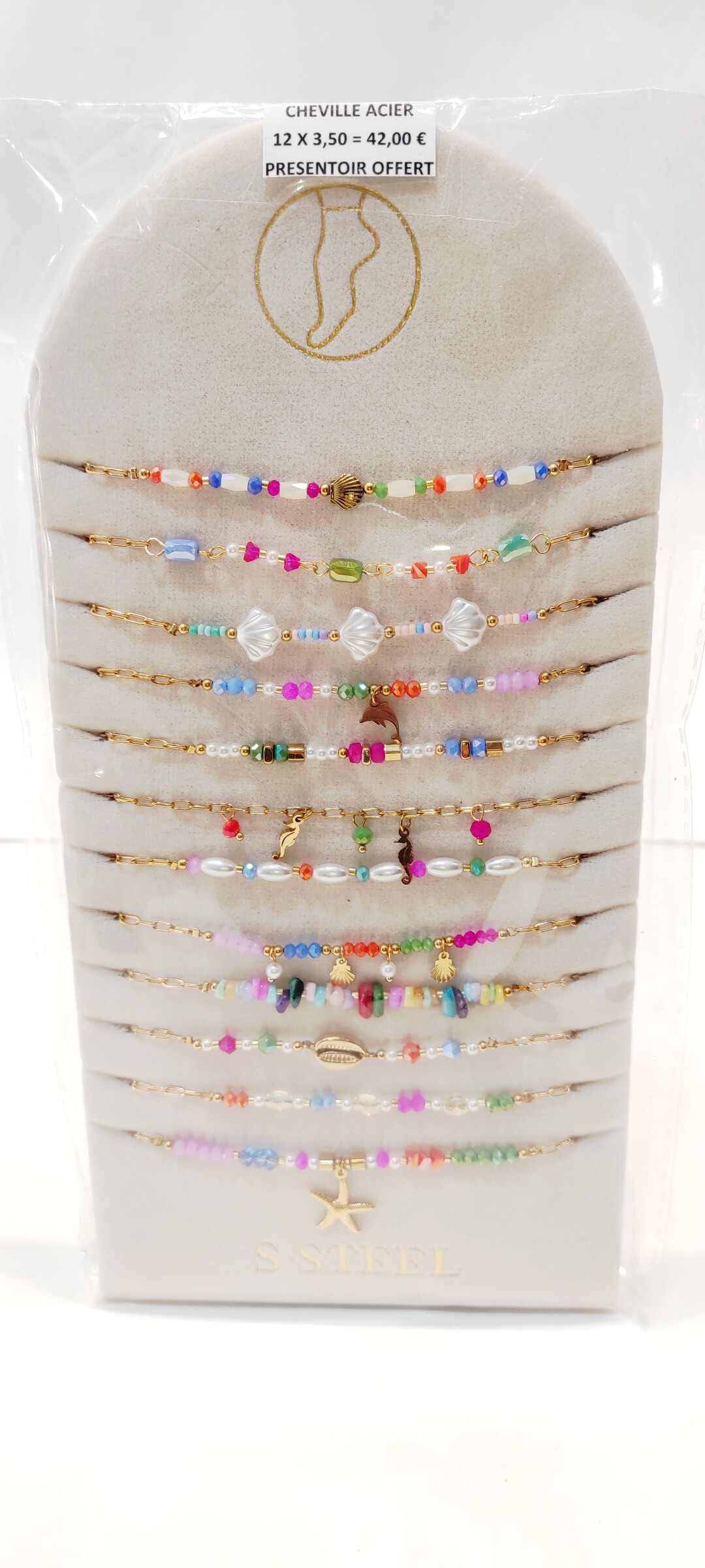Mayorista Lolo & Yaya - Conjunto de 12 canales de tobillo en la pantalla mostrada/€ 3 50 por unidad