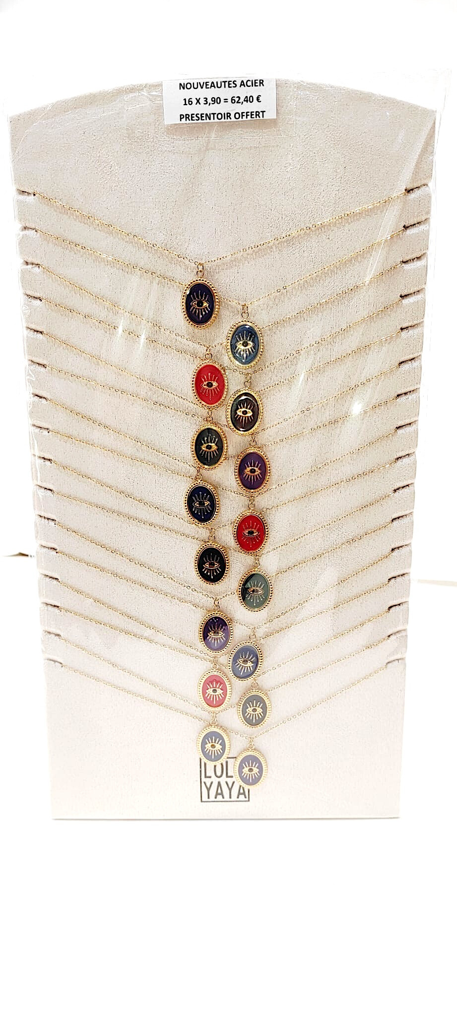 Mayorista Lolo & Yaya - Conjunto de 16 collares ojo en exhibición ofrecido/3 € 90 por unidad