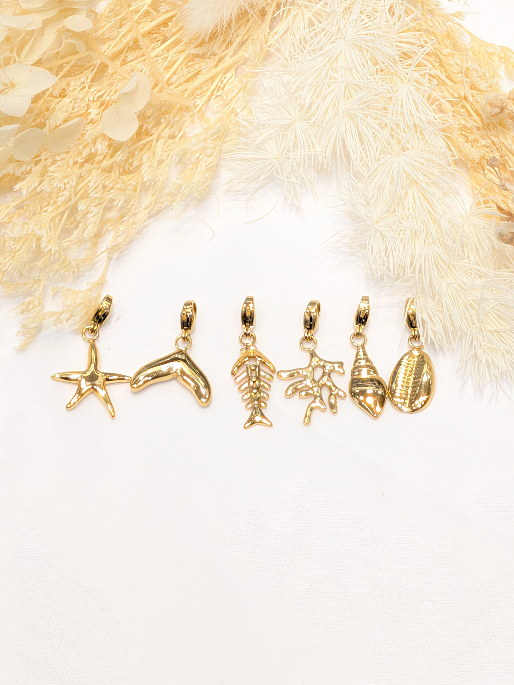 Wholesaler Lolo & Yaya - Set of 6 charms sea and stainless steel ocean