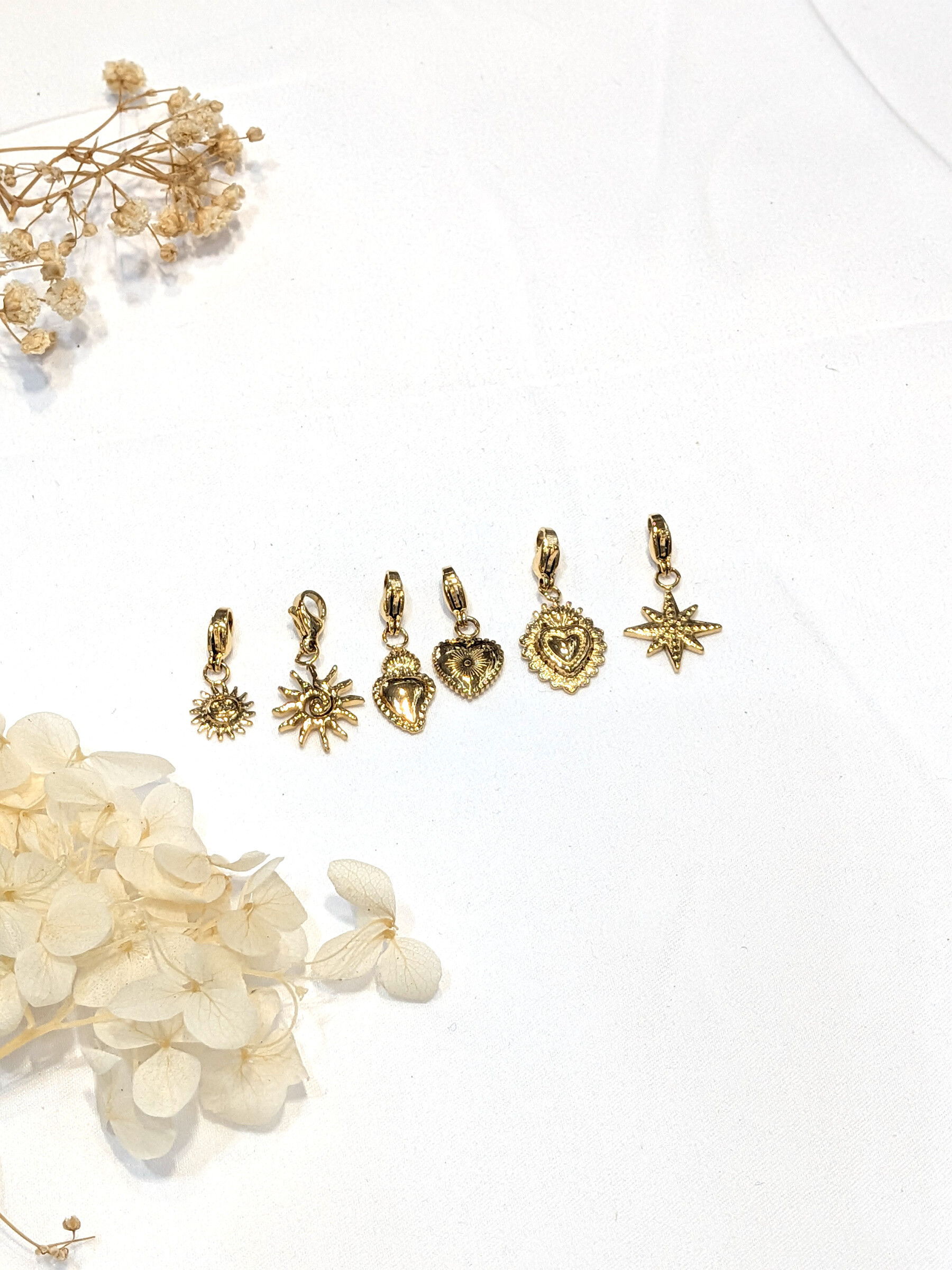 Wholesaler Lolo & Yaya - Lot of 6 charms in stainless steel