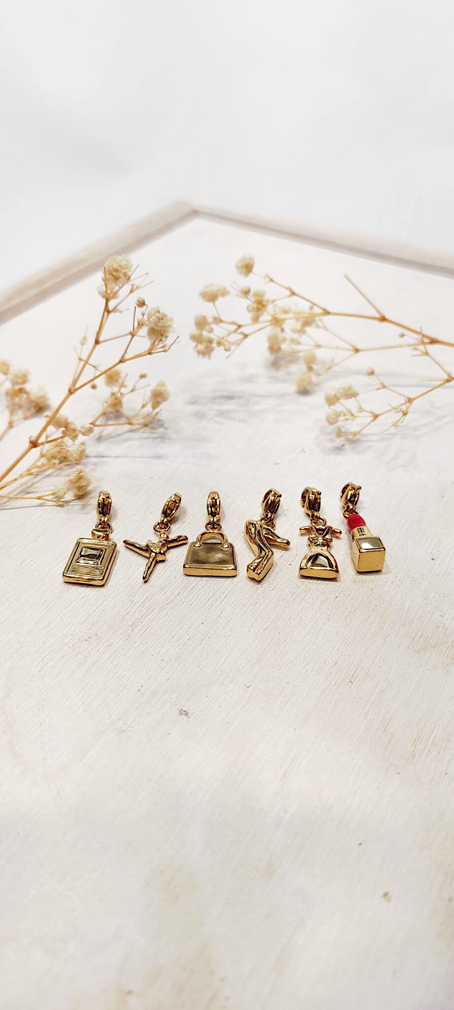 Grossiste Lolo & Yaya - Lot de 6 charms fashion mode en acier inoxydable