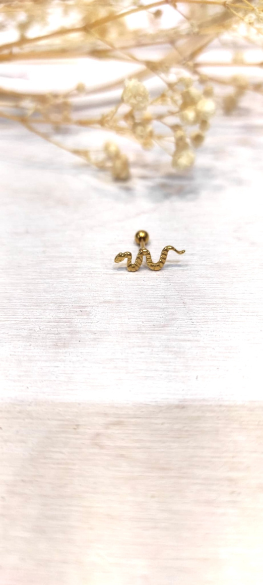 Wholesaler Lolo & Yaya - 13mm snake stud ear piercing in stainless steel