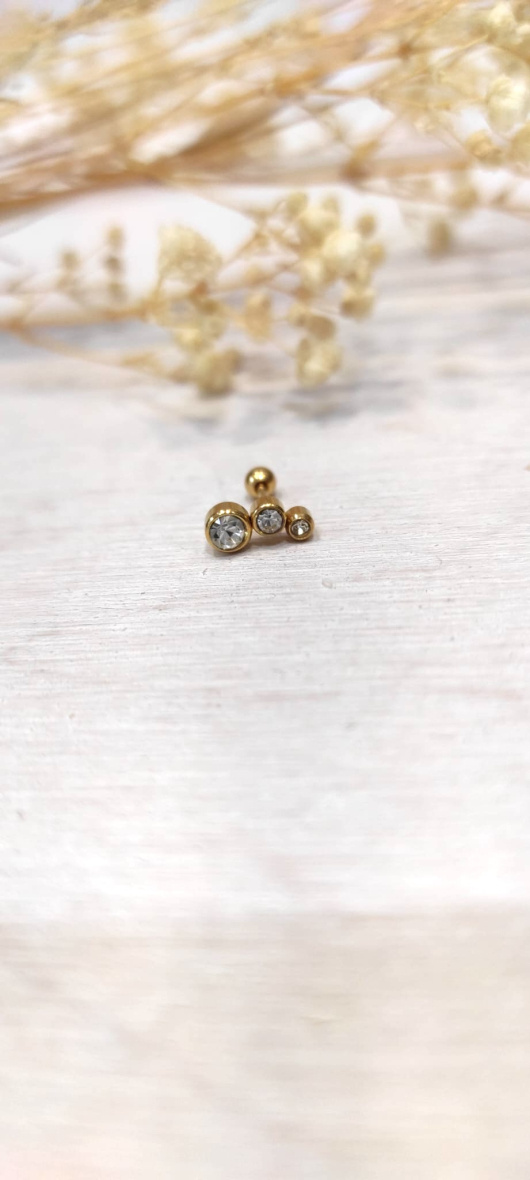 Wholesaler Lolo & Yaya - 8mm zirconium stud ear piercing in stainless steel