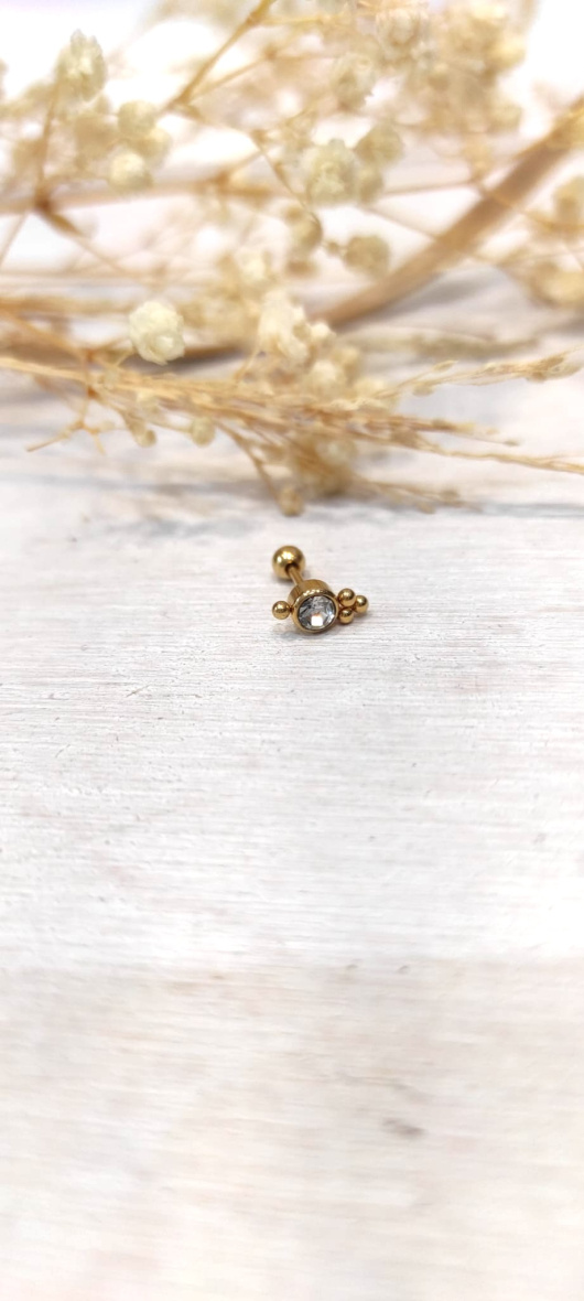 Wholesaler Lolo & Yaya - 8mm zirconium stud ear piercing in stainless steel