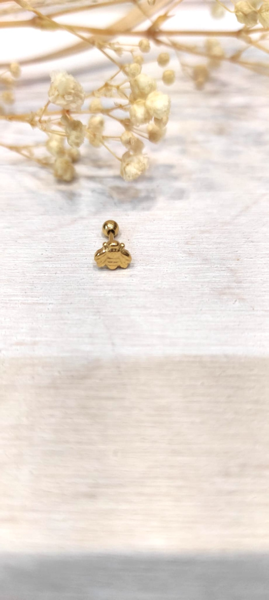Wholesaler Lolo & Yaya - 5mm bee stud ear piercing in stainless steel