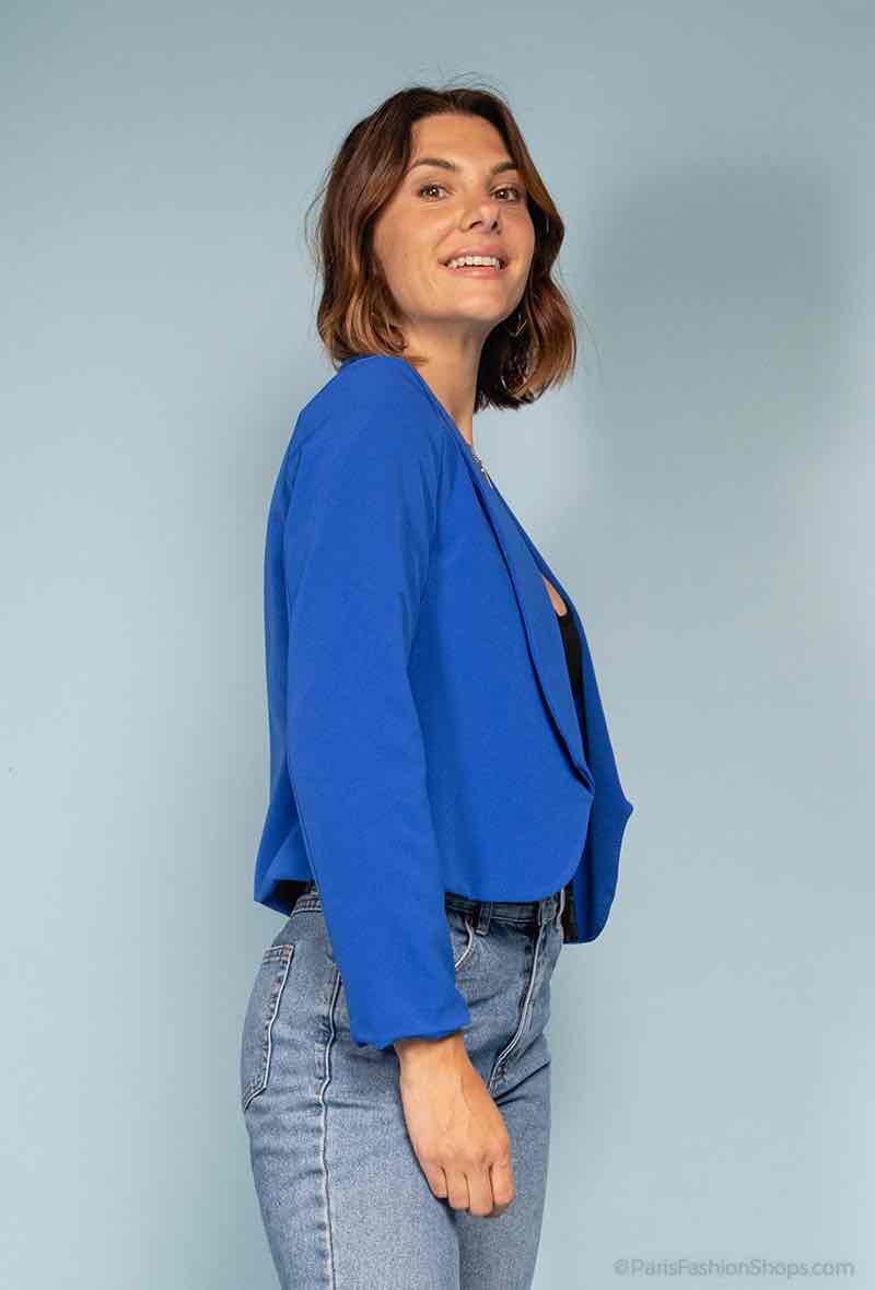 Großhändler Loriane - Kurzer Blazer mit Schulterpolstern