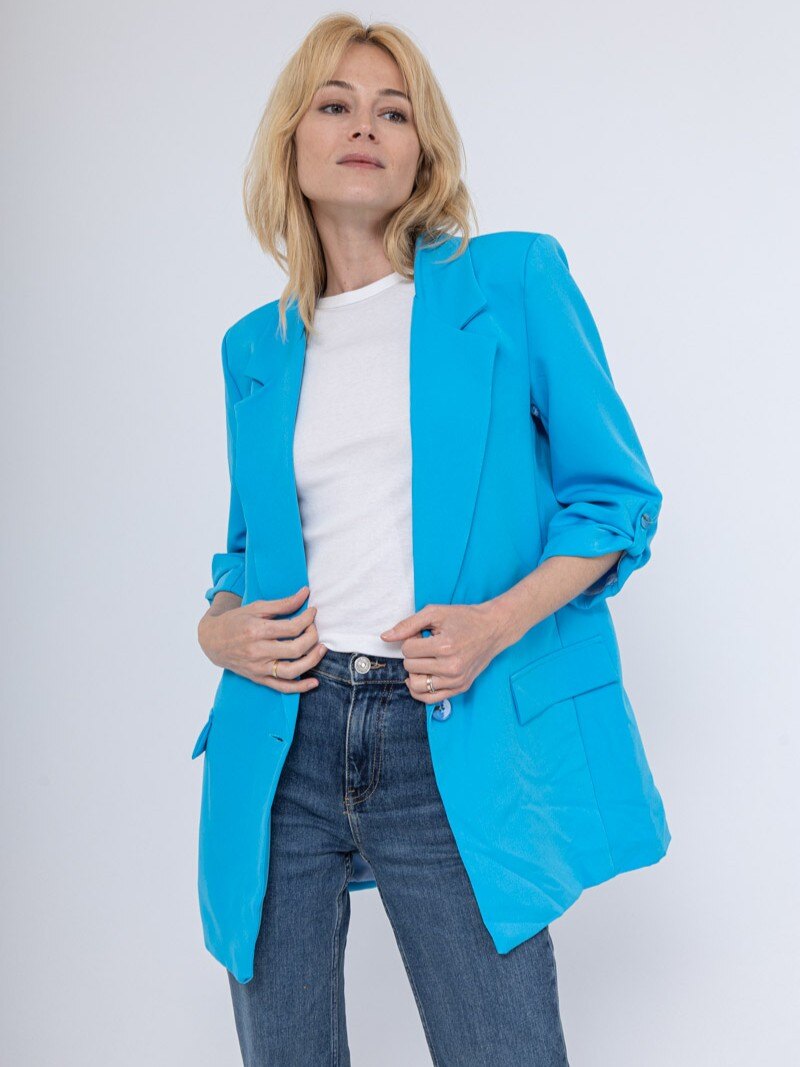 Grossista Loriane - Blazer tinta unita con maniche 3/4
