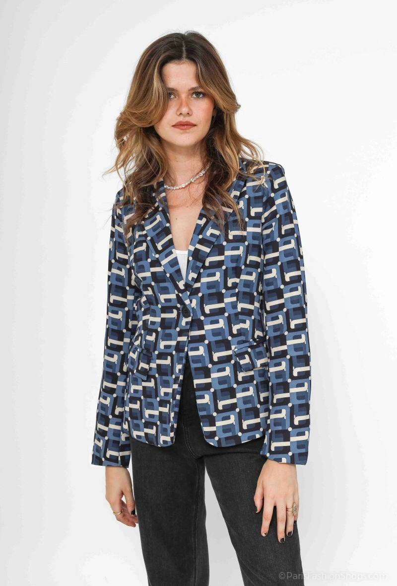 Grossiste Loriane - Blazer à motifs géométriques
