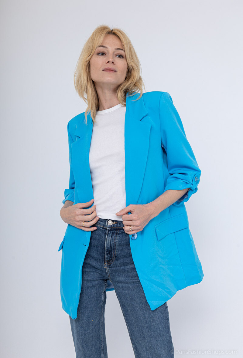 Großhändler Loriane - Basic-Blazer mit 3/4-Ärmeln