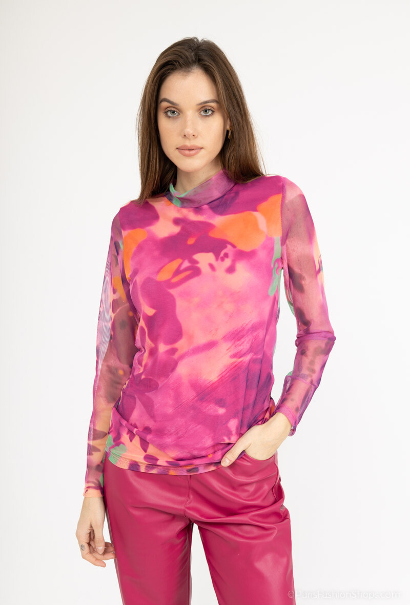 Grossista Loriane - BLOUSA STAMPATA CON FODERA DAVANTI IN VISCOSE
