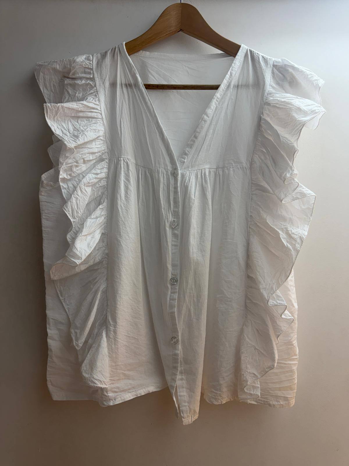 Grossista Loriane - Blusa in cotone tinta unita