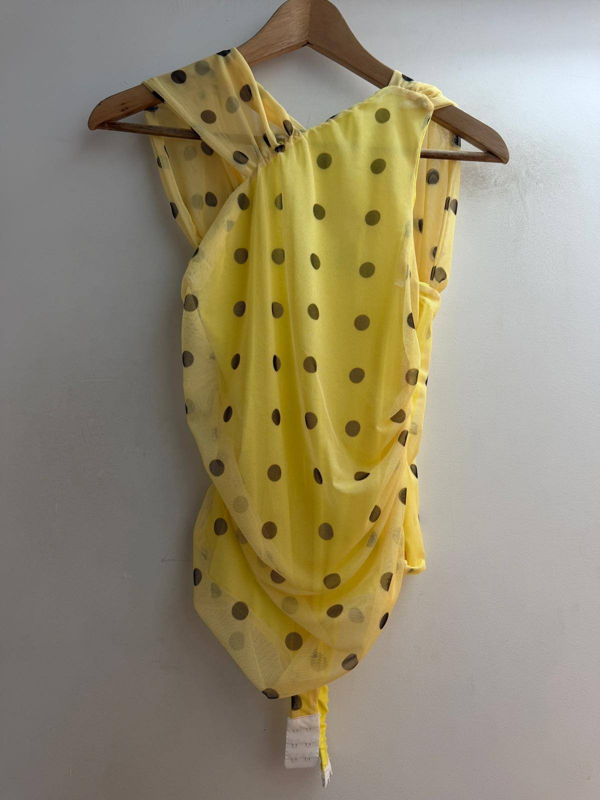 Grossista Loriane - Body in tulle tinta unita con stampa a pois
