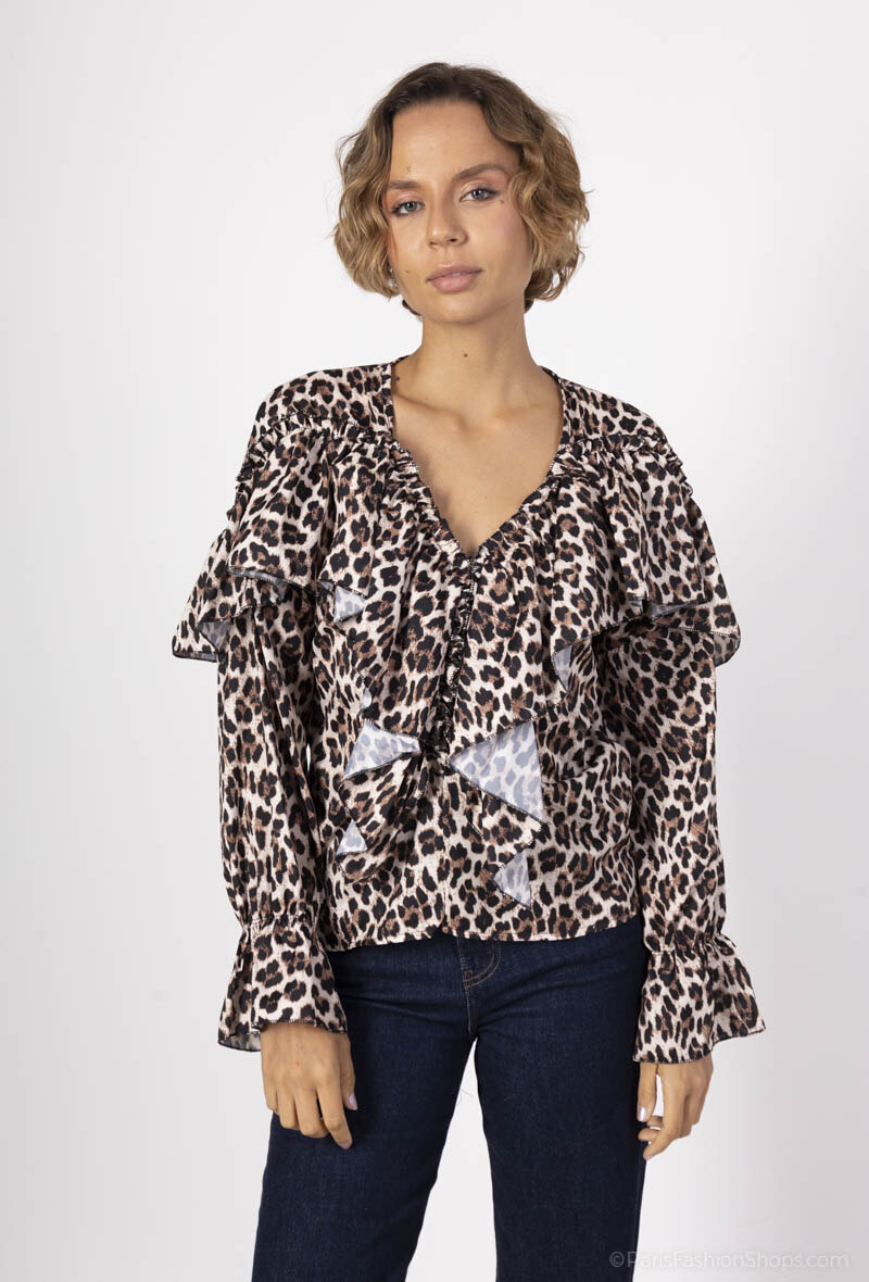 Grossista Loriane - Blusa con stampa animalier