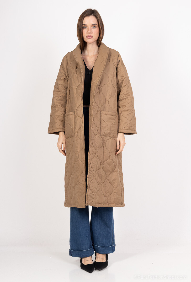 Wholesaler Loriane - Long quilted plain jacket/puffer coat