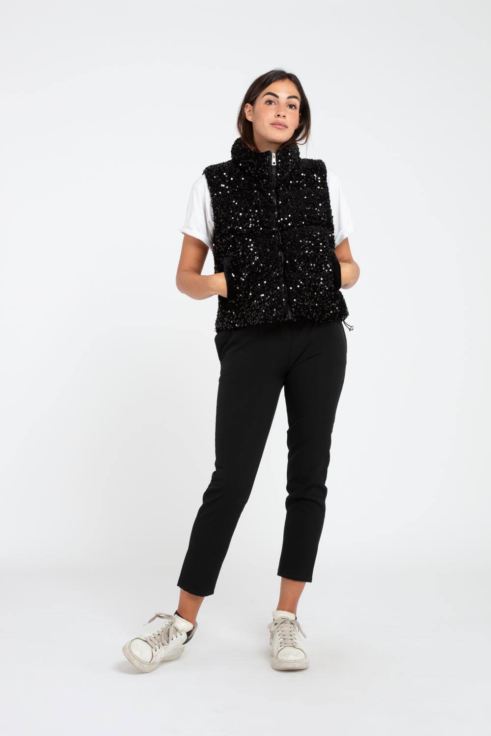 Wholesaler Loriane - Sleeveless puffer jacket with sequins