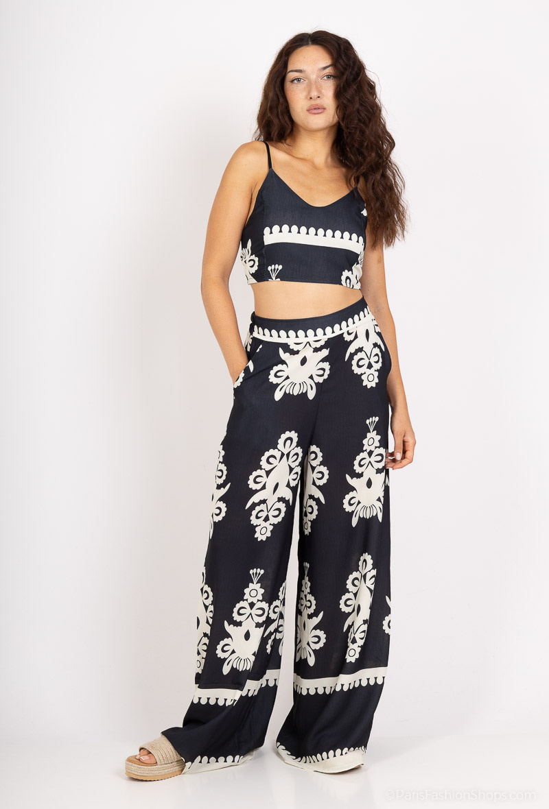 Wholesaler Loriane - Printed top and pants set