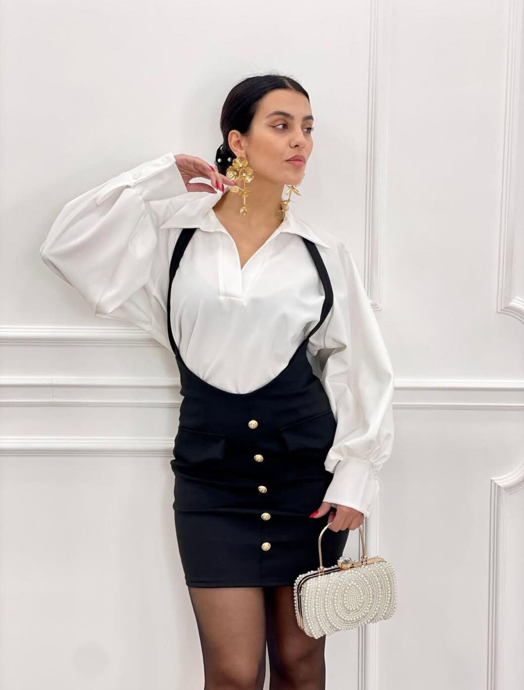 Grossiste Loriane - Ensemble blouse et jupe courte