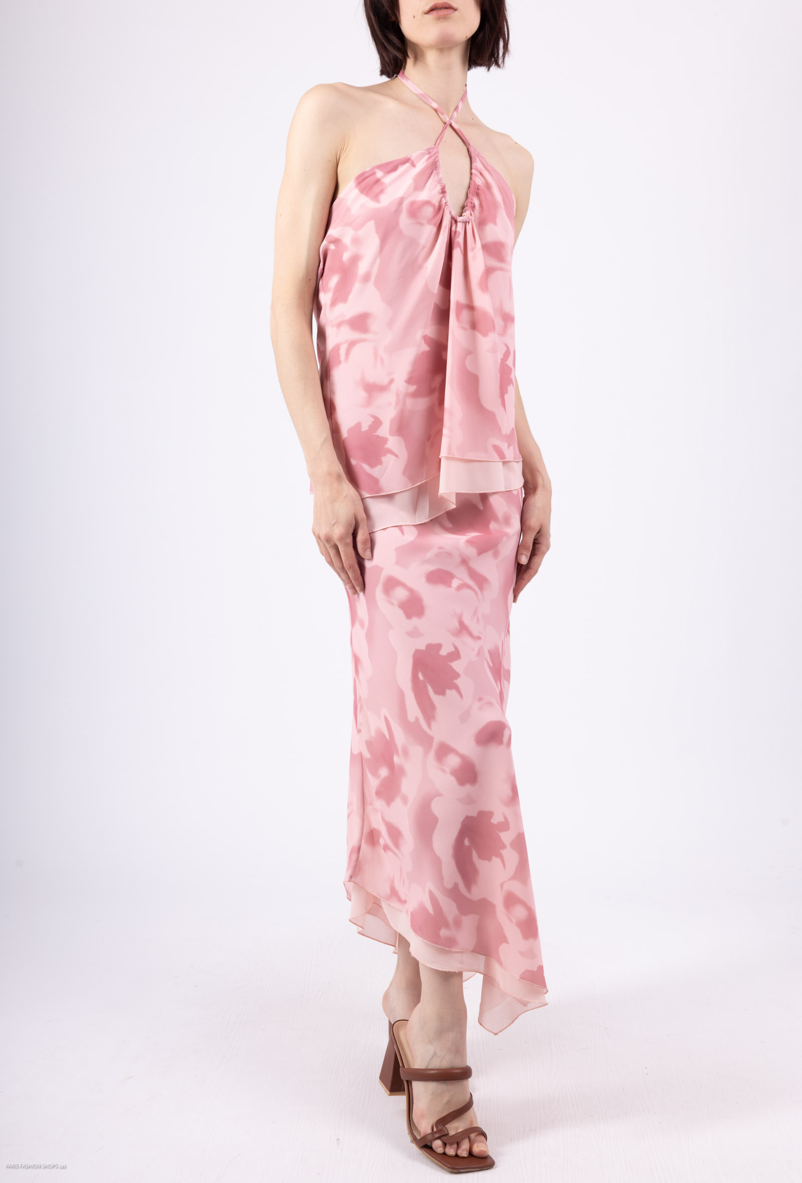 Grossista Loriane - Completo con top e gonna stampati