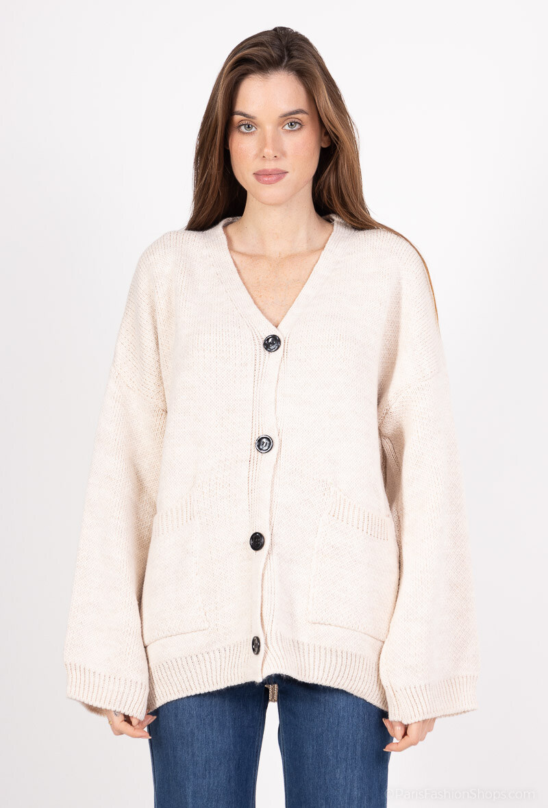 Grossiste Loriane - Gilet ⁄ Cardigan uni