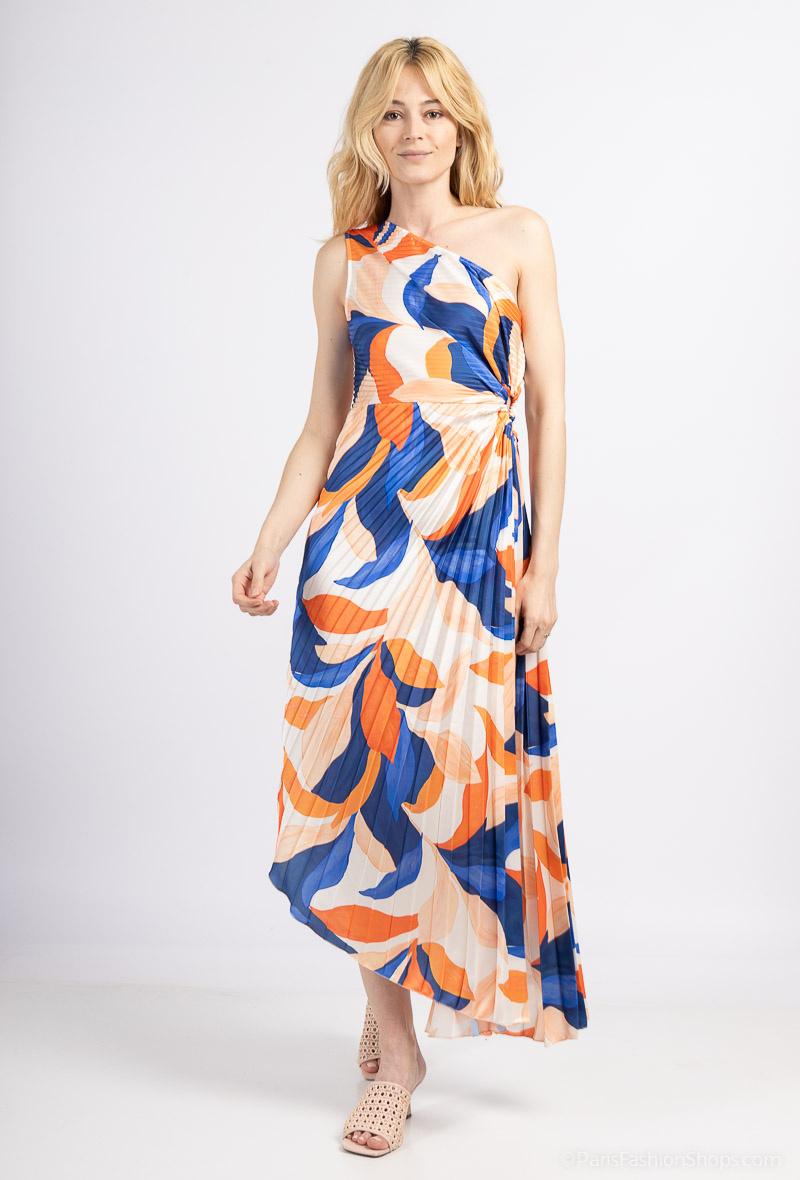 Wholesaler Loriane - Printed pleated long dress