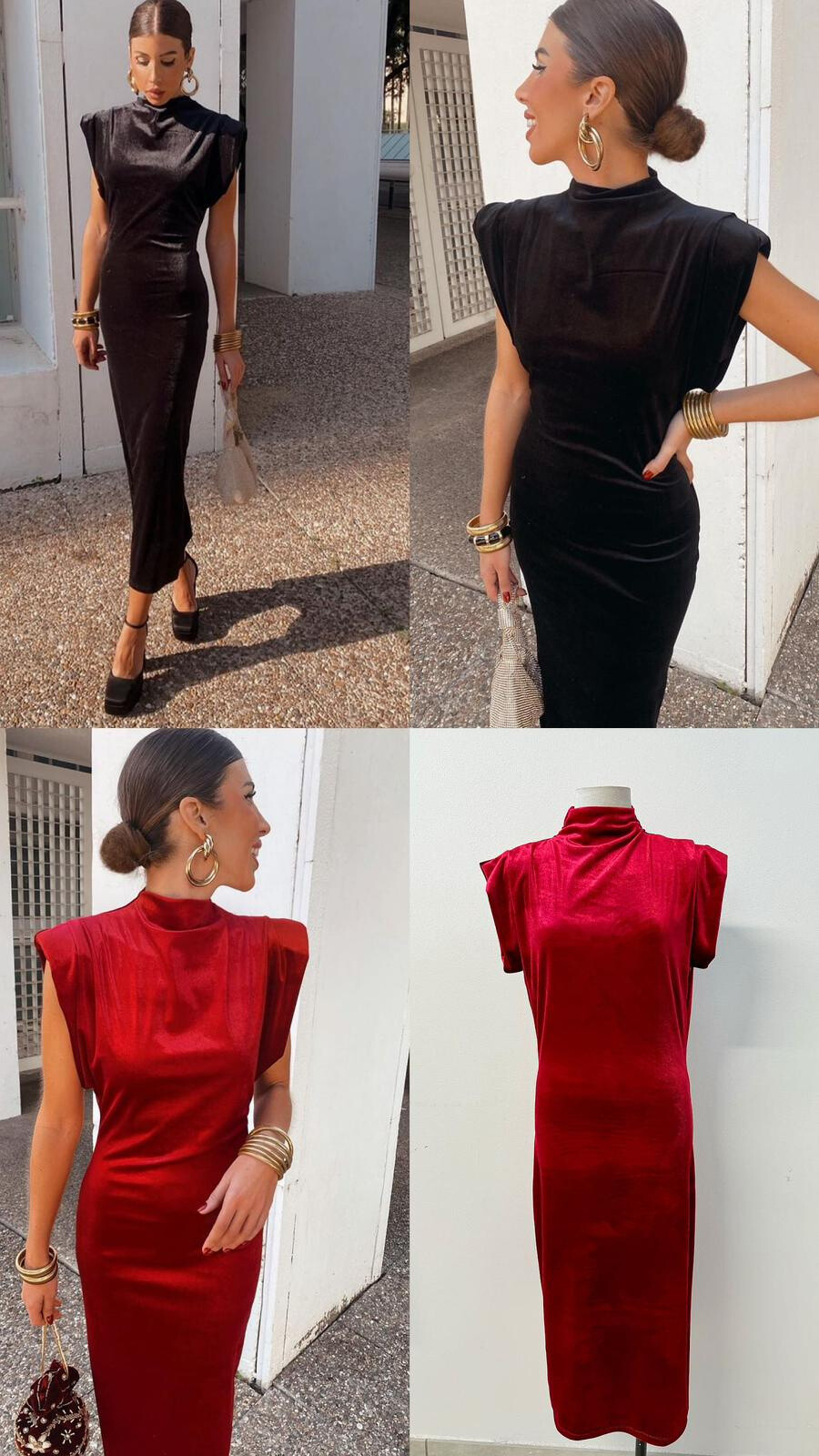 Wholesaler Loriane - LONG SLEEVELESS VELVET DRESS