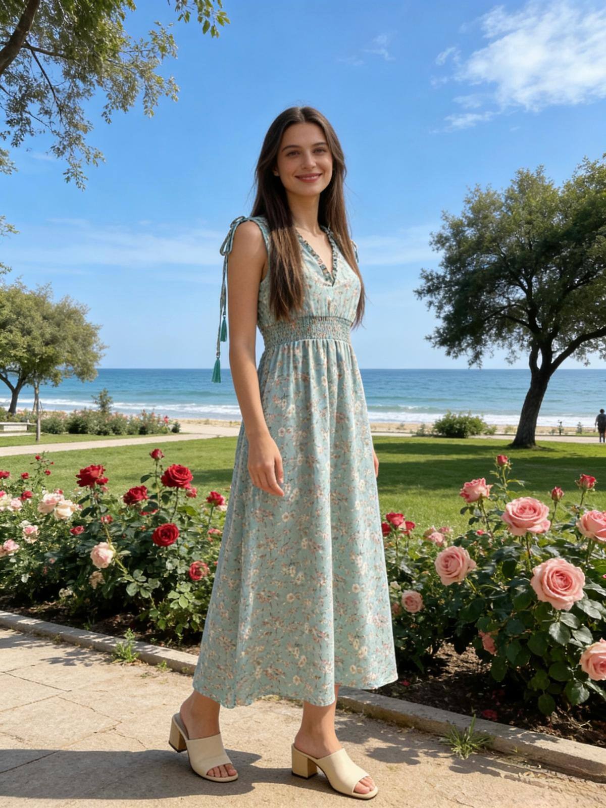 Mayorista Loriane - Vestido largo estampado