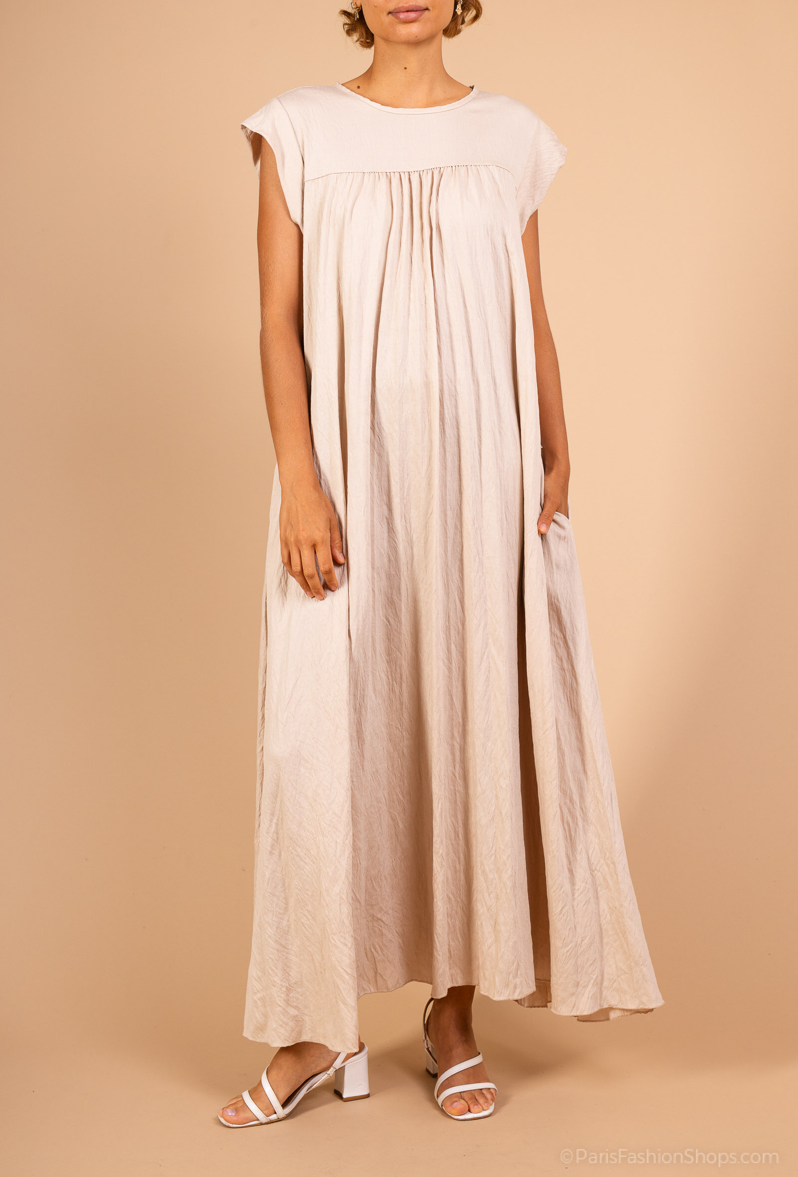 Mayorista Loriane - Vestido largo y suelto de color liso