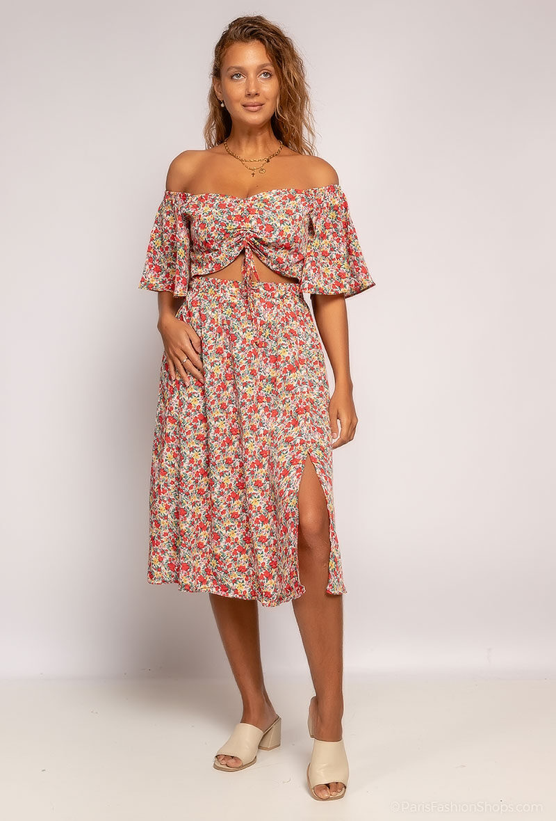 Großhändler Loriane - Midikleid mit Blumenmuster