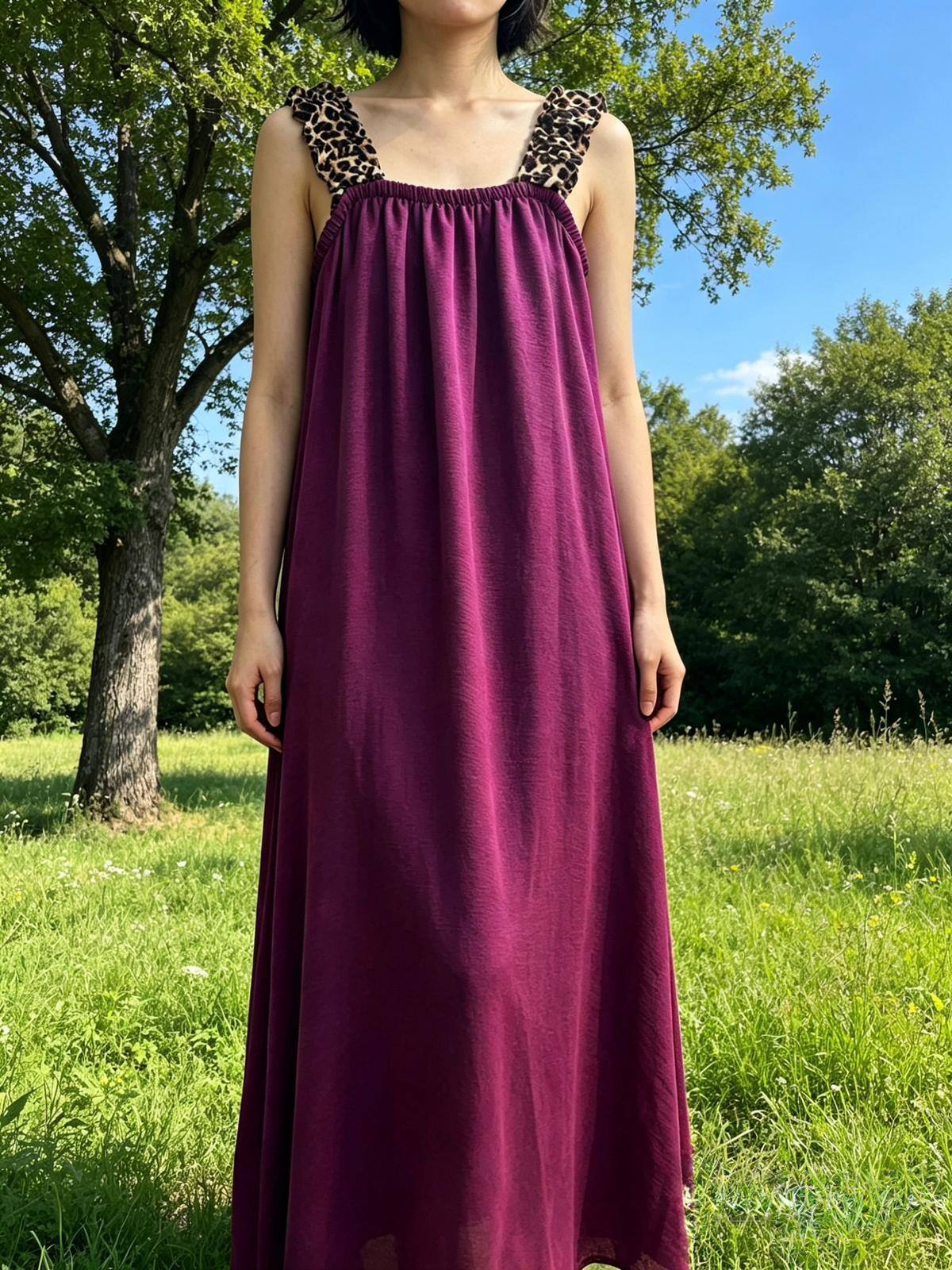 Wholesaler Loriane - Solid color long dress with straps