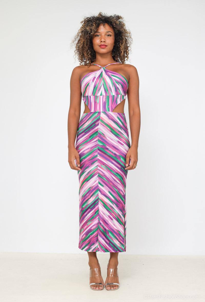 Großhändler Loriane - Bedrucktes Maxikleid