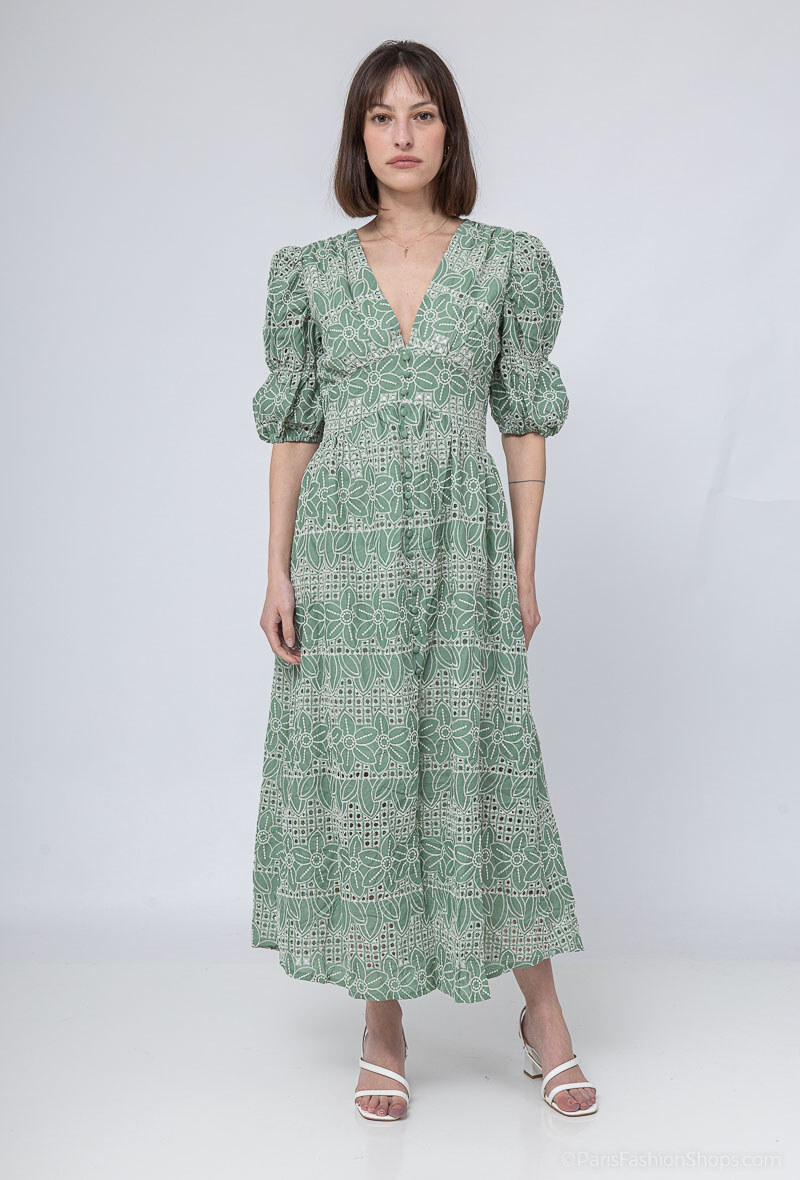 Großhändler Loriane - Besticktes langes Kleid